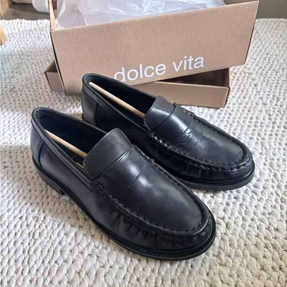 Dolce Vita Shoes - Dolce Vita Black Leather Penny Loafers